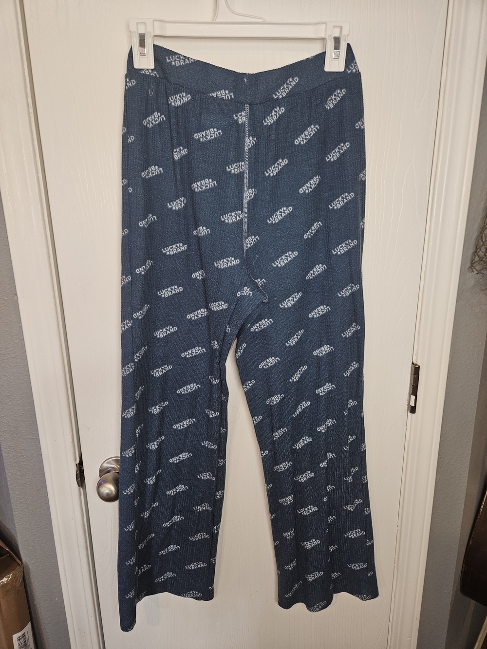 Lucky Brand Blue Knit Logo Lounge Pants - Picture 5 of 6